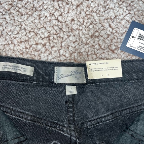 NWT Women's Highest Rise Shortie Shorts sz 8 Black Vintage Stretch - Picture 4 of 5